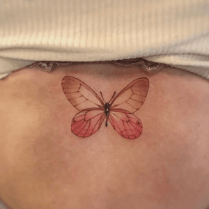 Delicate butterfly on the sternum