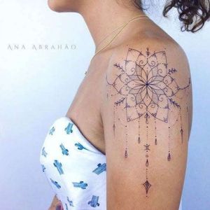 Feminine mandala chandelier tattoo by Ana Abrahâo