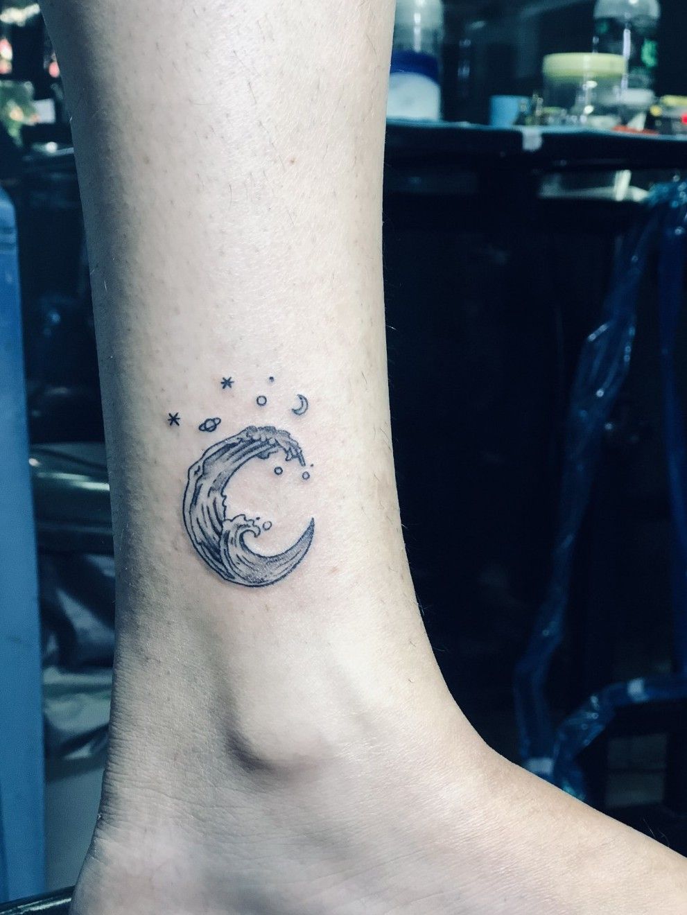 Tattoo uploaded by Dravya Jain  A silent moon raises the most powerful  waves  Tattoodo