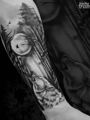 ~Idea:Wolf. ~Studio:Lucky Tattoo by Pascal. ~Artist:Moses Mendelssohn.