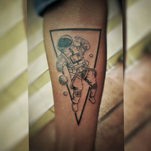 Astronaut tattoo custom add on design#astronauttattoos #lovetattoo #SpaceTattoos #inkriyaink #tattedup #artists #blacktattooart 