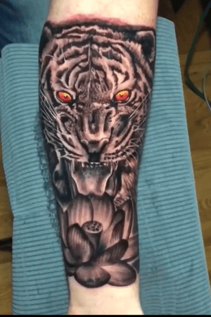 Tiger tattoo black and gray 