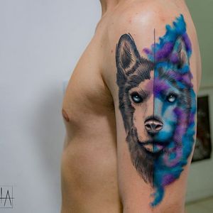 #husky #aquarela #watercolor #wolf #lobo #dog #cachorro @leoink.tattoo