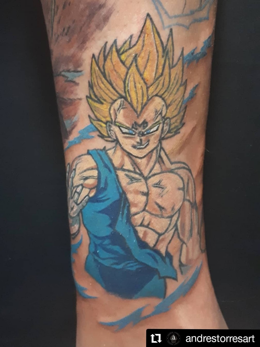 Tattoo uploaded by Andrés ♠️ Torres • Vegeta. Parte de un proyecto de Dragon Ball Z en una pierna. #dbz #dragonballz #dragonballtattoo #vegetatattoo #animetattoos #fullcolortattoo #eclectic #andrestorresart • Tattoodo Tattoo uploaded by Andrés ♠️ Torres • Vegeta. Parte de un proyecto de Dragon Ball Z en una pierna. #dbz #dragonballz #dragonballtattoo #vegetatattoo #animetattoos #fullcolortattoo #eclectic #andrestorresart • Tattoodo
