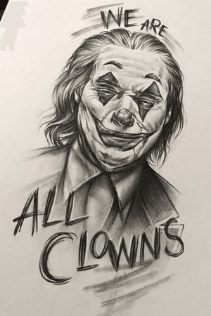 My joker tattoo design. #Joker #jokertattoo #clown #movietattoos 