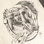 #cowboy #horse #lucky #drawing #pencildrawing
