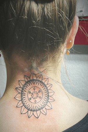 second one for my beloved grandma #tattoo #sun #flower #zurich #mandala 