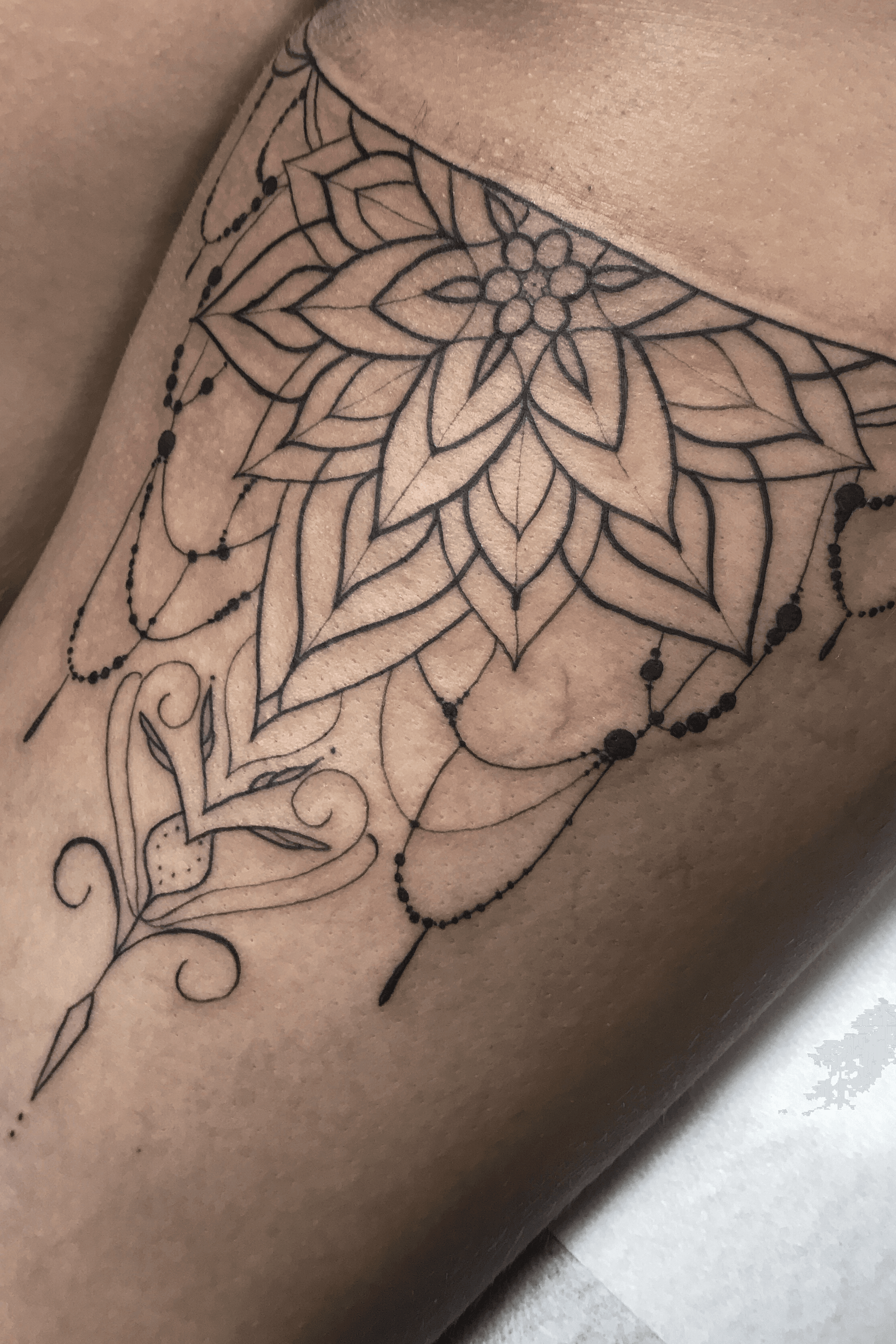 Tattoo Ideas  Lotus Mandala Hip Tattoo 
