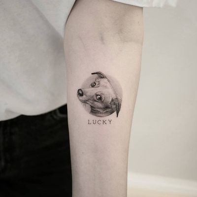 Count your age by friends, not years. Count your life by smiles, not tears. -John Lennon . #tattoo #tattoos #inked #dog #dogsofinstagram #realism #fineline #details #cute #tattoooftheday #small #tinytattoo #lucky #womansbestfriend #blackandgrey #blxckink #equilattera #tattoodo #truecanvas 