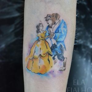 Beauty and the beast#watercolor #aquarela #colortattoo #disney #ABelaEAFera 