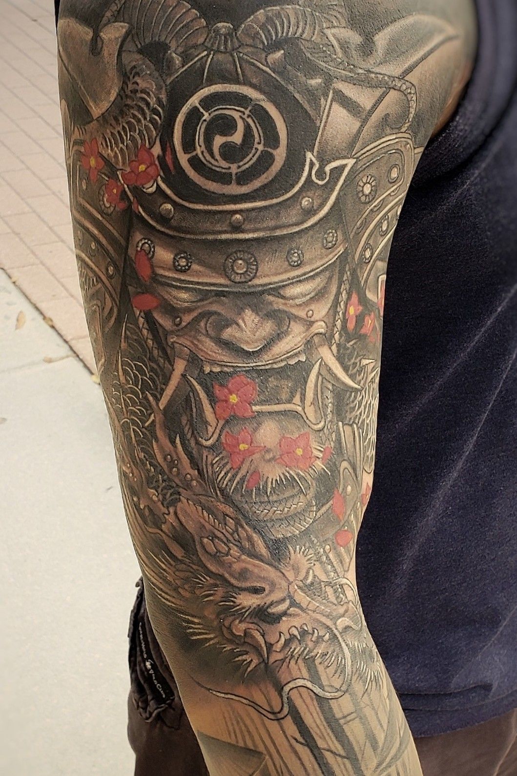 japanese samurai sleeve tattoo