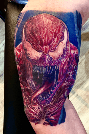 Carnage, Spider-man’s villain half sleeve made in @rockandink_tattoo. Thanks Peter! #ink #inked #tattoo #tattoos #tattoolife #tattooartist #melbourne #melbournetattoo #tattoomelbourne #artist #art #illustration #australia #tar #melbourneart #melbourneartist #realism  #tattooworld #the_inkmasters #thedailytattoo #tattoooftheday #crazyytattoos #cooltattoos #inkedplus #tattooculturemagazine #colortattooartist #marvel #spidermantattoo