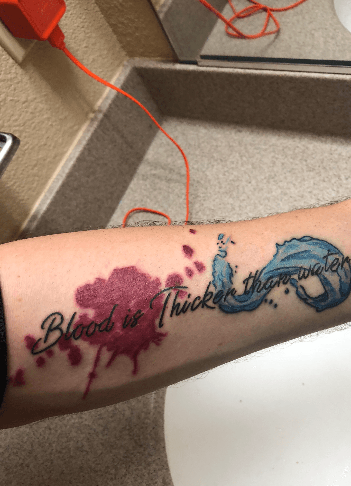 Tattoo uploaded by Blaze • While people have mixed views on what this  particular phrase's meaning and message is conveying I see it as that the  blood of which you share is