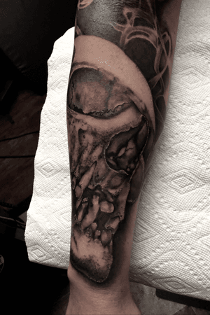 #Blackandgrey #sleeve #tattooing #tattoos #skulltattiis 