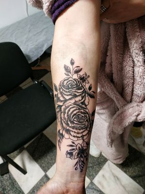 Flowers on arm