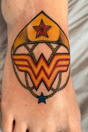 Did this for Jane. Celebrating beating cancer. Wonder Woman. #wonderwoman #neotraditional #newschool