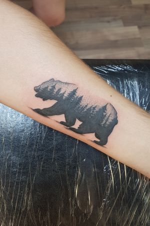 Small Bear tattoo #dotwork #beartattoo