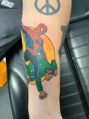 Tattoo uploaded by Rah Ink • Spider Man in my brother #draw #desenho  #comics #spiderman #marvel #hqtattoo #color • Tattoodo