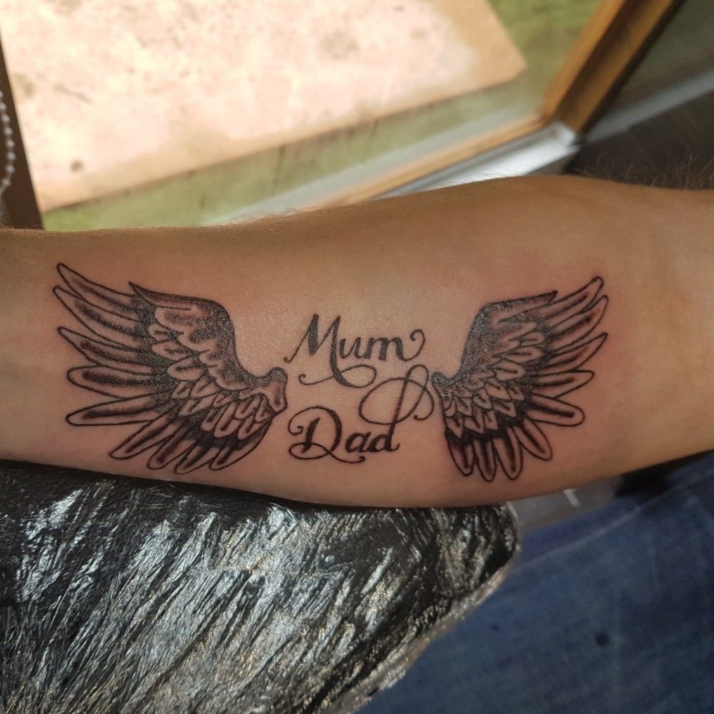 Tattoo uploaded by Billy Vauls • Mum & Dad memorial. Wings • Tattoodo
