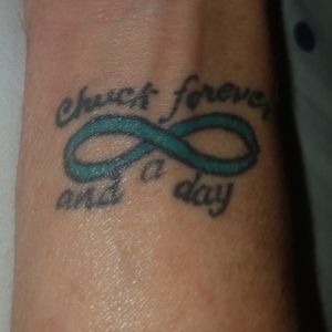 Symbolizes our unconditional infinite love since high school...includes my favorite color and our saying "Forever and a day "