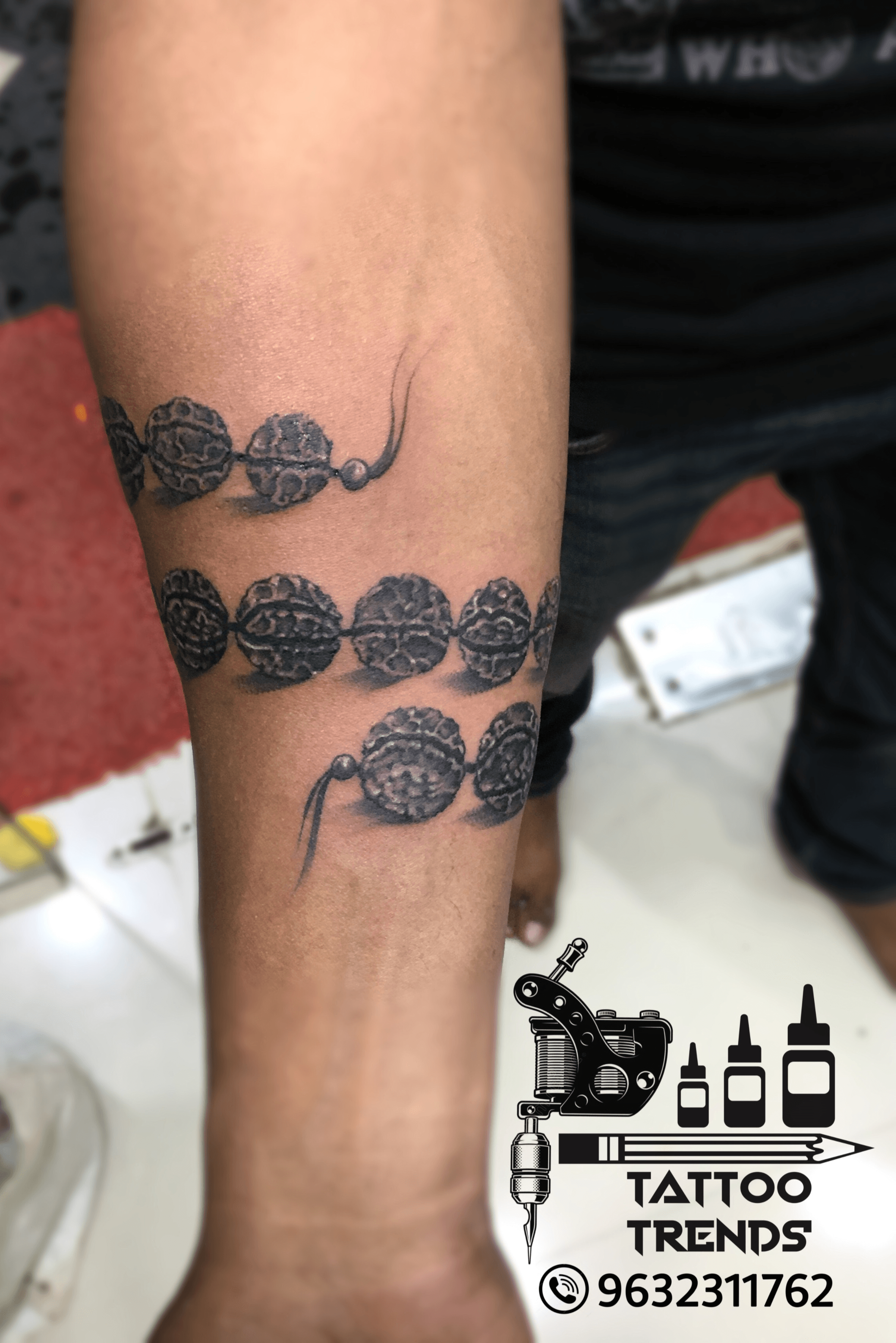 Rudraksha Band Tattoo  Armband tattoo design Band tattoos for men Band  tattoo designs