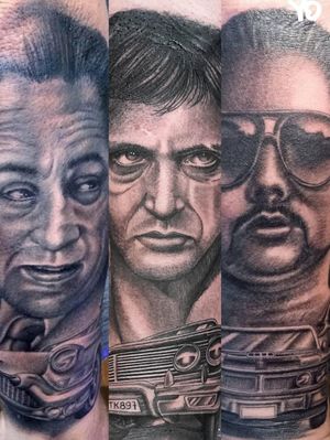 Black and grey realistic tattoo portraits 
