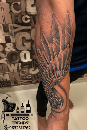 angel wing sleeve tattoos