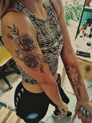 #tattooart #tattoo#rosetattoo #liontattoo  #girltattoos  #blacktattoo #ink 