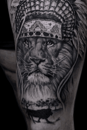 Lion on the thigh