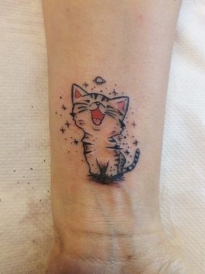 Cute cat forearm tattoo