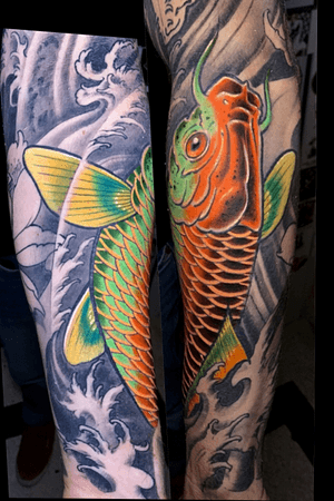 Colorfull Japanese koi fish add on this sleeve