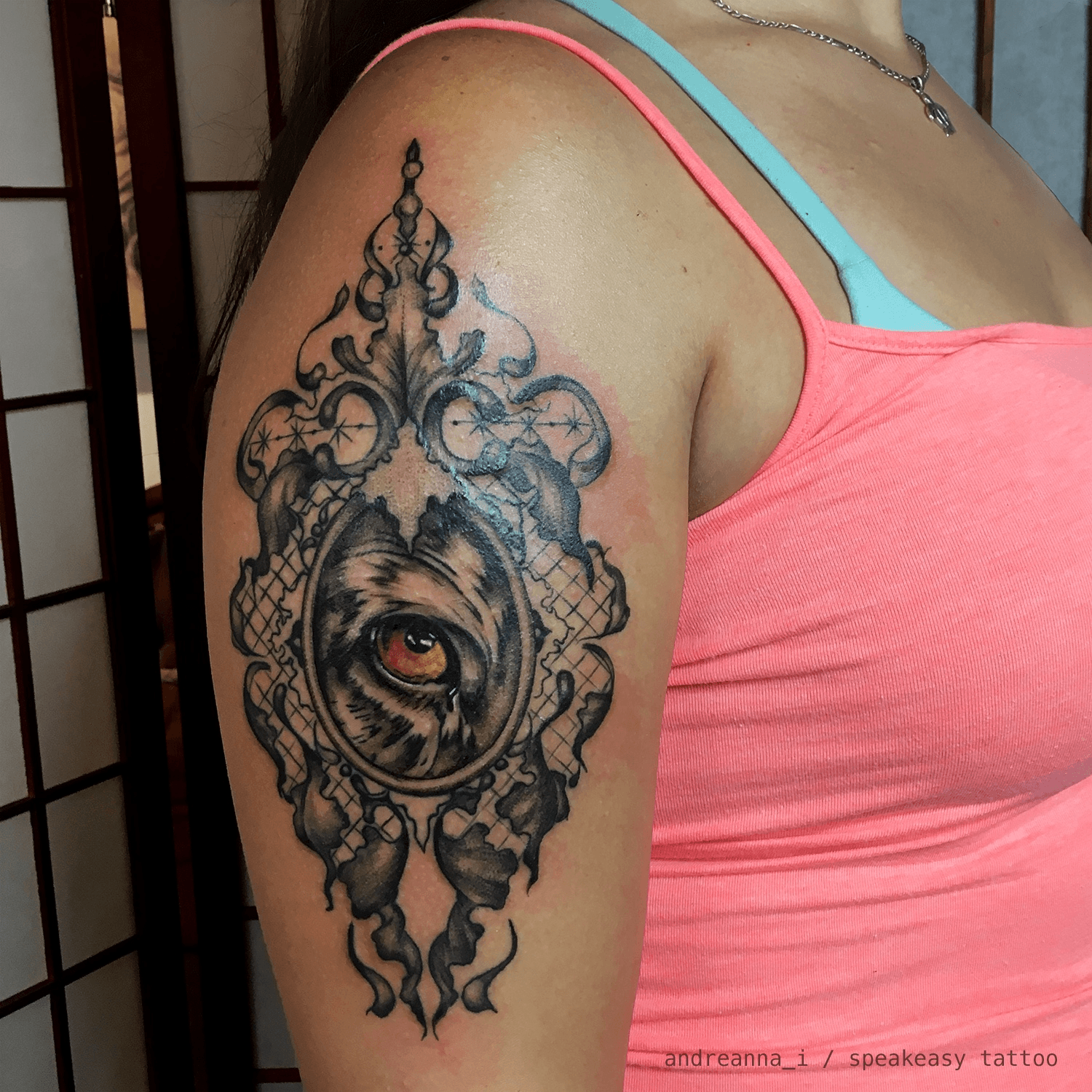 Roses and filigree tattoo