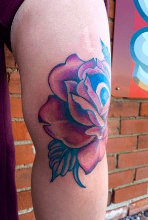 Rose Tattoo on the Knee 