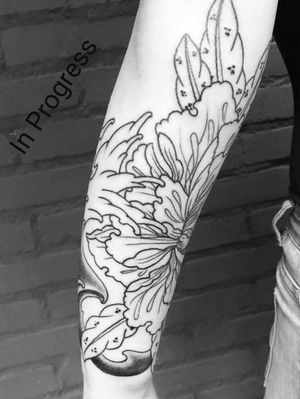 #inprogresstattoo  #tat #tattoo #tattooart #tattooartist #linework  #color #colortattoo #peonytattoo  #japanese #japanesetattoo #ink #inked #inkedup #art #gorinchem #netherlands 