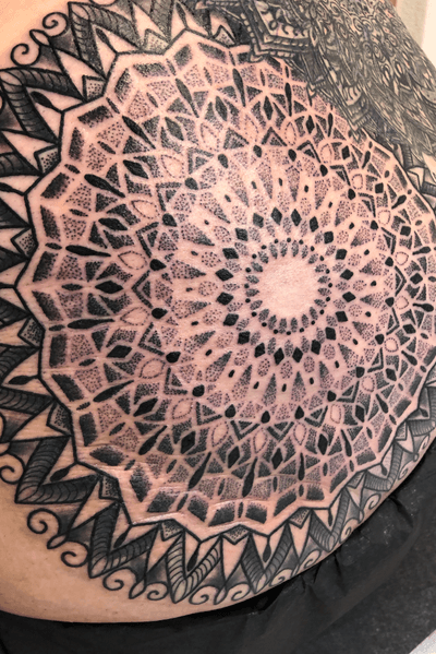 Mandala on the butt ...full back piece project I will show when it’s done 