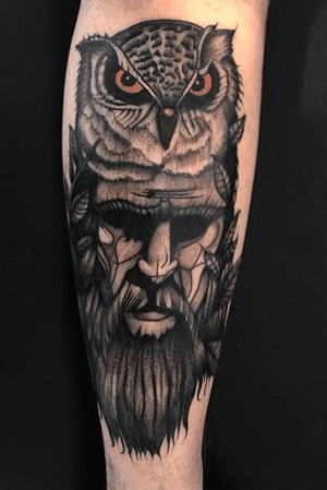 Tattoo Number 5 all shaded and coloured An awesome Mountain Man inspired piece done by @keera_hart , time to plan for what to get next #mountainman #owl #beard #tattoo #tattoos #ink #keera_hart 