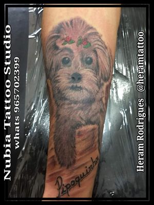 Modelo - Kelly Cristina Souza"" homenagem a Pipoquinha ""https://www.facebook.com/heramtattooTatuador --- Heram RodriguesNUBIA TATTOO STUDIOViela Carmine Romano Neto,54Centro - Guarulhos - SP - Brasil Tel:1123588641 - Nubia NunesCel/Whats- 11974471350Cel/Whats- 11965702399Instagram - @heramtattoo #heramtattoo #tattoos #tatuagem #tatuagens  #arttattoo #tattooart  #tattoooftheday #guarulhostattoo #tattoobr  #heramtattoostudio #artenapele#uniãoarte #tatuaria #tattoogirl #SaoPauloink #NUBIAtattoostudio #tattooguarulhos #Brasil #tattoolegal #lovetattoo #tattoobraçohttp://heramtattoo.wix.com/nubia#tattoocachorrinha #SãoPaulo #tattooblack #tattoosheram #tattoostyle #heramrodrigues #tattoobrasil#tattoocolorida #tattooportratVocê quer uma tattoo TOP ?Cansado de fazer riscos ??Suas tatuagens não tem cor???Já fez diversas sessões e ainda tá apagada ??Os traços da sua tattoo são tremidos ,????Não consegue cobrir as tattoos antigos ??? Não pode remover a Lazer 