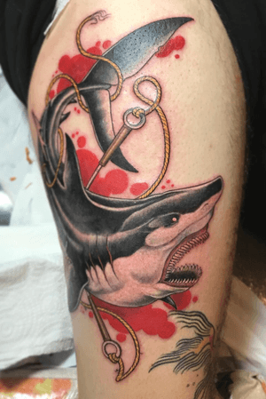 Shark done at the Halloween tattoo bash