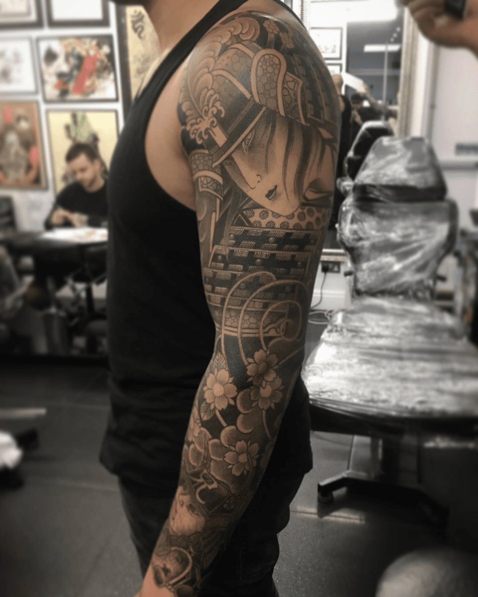 Grey wash half sleeve by  Xpressions Tattoo Emporium  Facebook