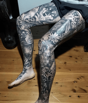Tattoo uploaded by Teneile Napoli • Couplea leg sleeves on ...