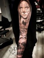 Clown Woman and Roses