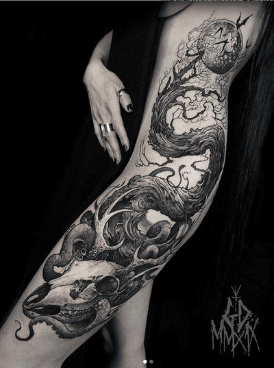 Rose Half sleeve Tattoo… #OCTOPUS TATTOO