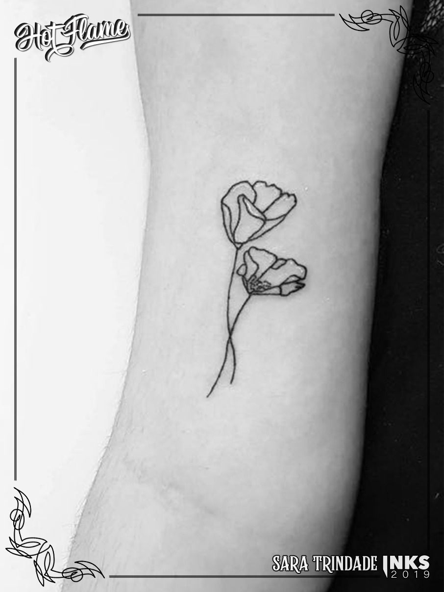 Lupine and California poppy tattoo  Tattoogridnet