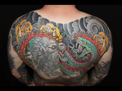 finished Mark’s backpiece. Super stoked with how it turned out. Full photos at some point, video in my stories soon To book in with me please call the shop directly @modernclassictattoo