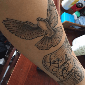 Black grey dove scroll love loyalty respect