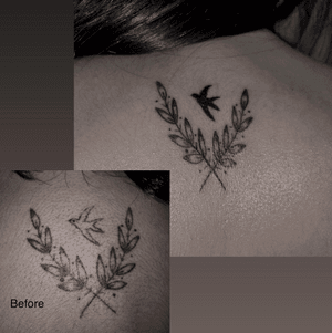 Before and after for an old tattoo she had