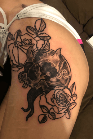 Skull & Roses side piece 