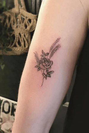 Rose and wheat done at Seven Foxes Tattoo