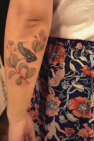 Vintage botanical tattoo done at Seven Foxes Tattoo