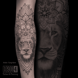 Realistic lion incorporated with mandala ✨✨